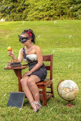 Picture of Teen Girl In Mask and Dress