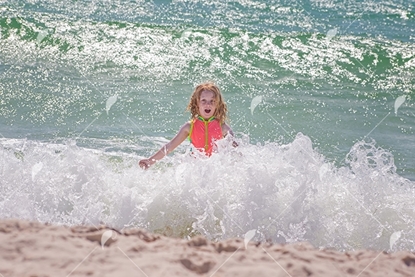 Picture of Little Girl In the Waves