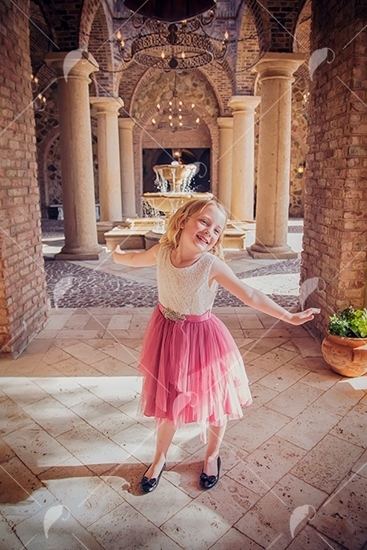 Picture of Little Girl Pink Skirt Dancing