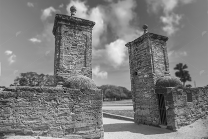 Picture of Old St. Augustine City Gates Black and White