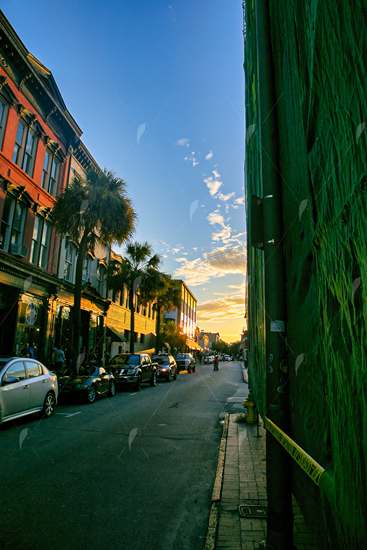 Picture of Savannah Georgia Street Sunset 2
