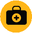 An icon depicting a suitcase with a plus sign on it.